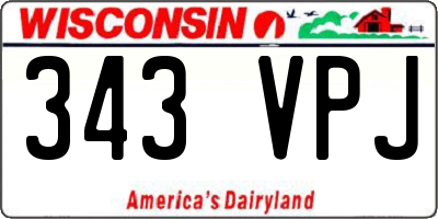 WI license plate 343VPJ