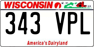 WI license plate 343VPL