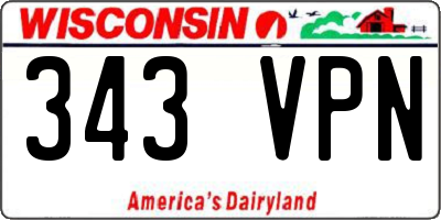 WI license plate 343VPN