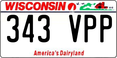 WI license plate 343VPP