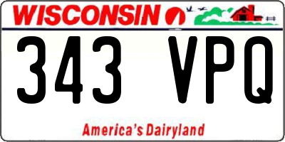 WI license plate 343VPQ