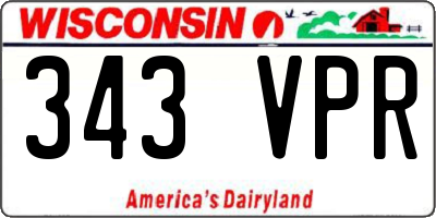 WI license plate 343VPR