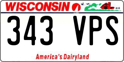 WI license plate 343VPS
