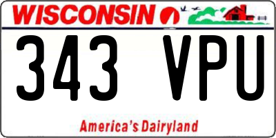 WI license plate 343VPU