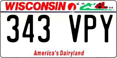 WI license plate 343VPY