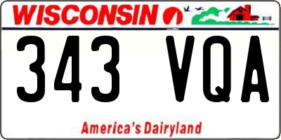 WI license plate 343VQA
