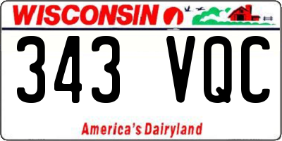WI license plate 343VQC