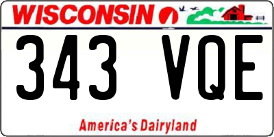 WI license plate 343VQE