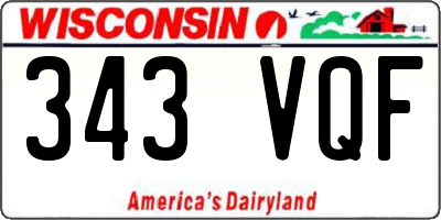 WI license plate 343VQF