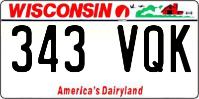 WI license plate 343VQK