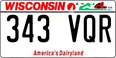 WI license plate 343VQR