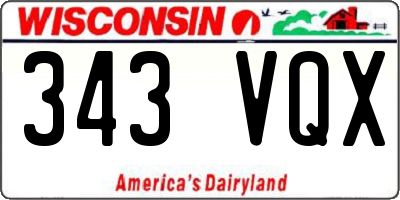 WI license plate 343VQX