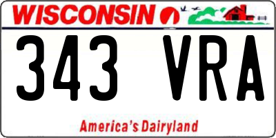 WI license plate 343VRA