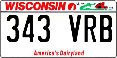 WI license plate 343VRB