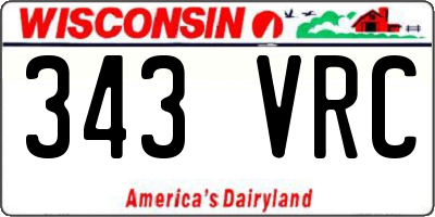 WI license plate 343VRC