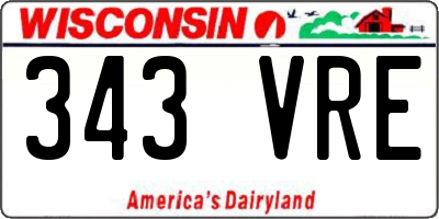 WI license plate 343VRE