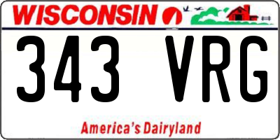 WI license plate 343VRG