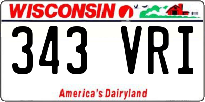 WI license plate 343VRI