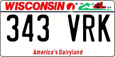 WI license plate 343VRK