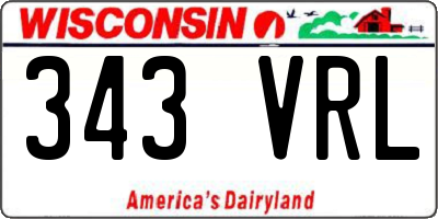 WI license plate 343VRL