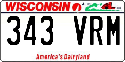 WI license plate 343VRM