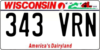 WI license plate 343VRN