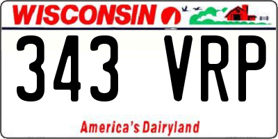WI license plate 343VRP