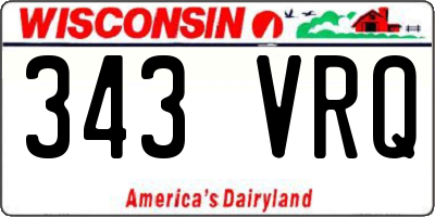 WI license plate 343VRQ