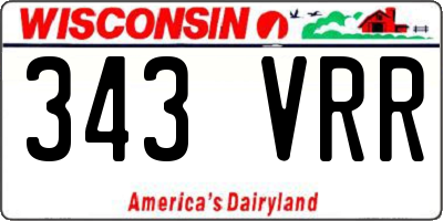 WI license plate 343VRR