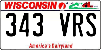 WI license plate 343VRS