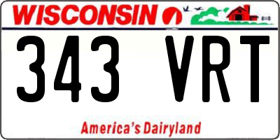 WI license plate 343VRT