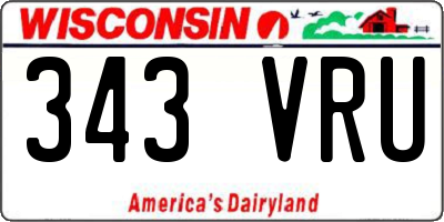 WI license plate 343VRU