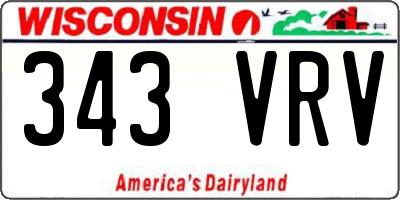 WI license plate 343VRV