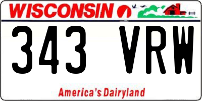 WI license plate 343VRW