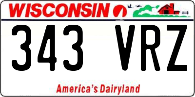 WI license plate 343VRZ