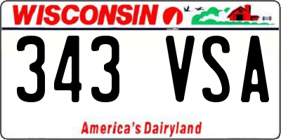 WI license plate 343VSA