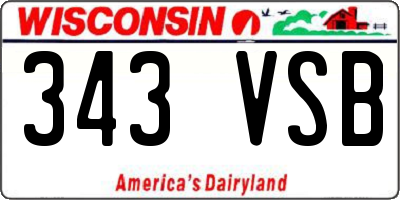 WI license plate 343VSB