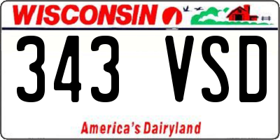 WI license plate 343VSD