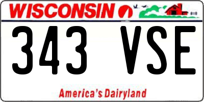 WI license plate 343VSE