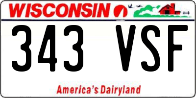 WI license plate 343VSF