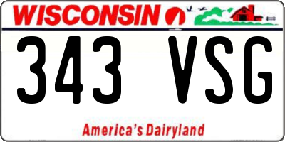WI license plate 343VSG