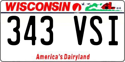 WI license plate 343VSI