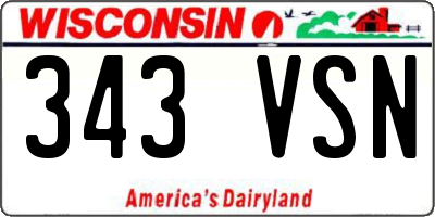 WI license plate 343VSN
