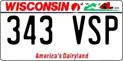 WI license plate 343VSP