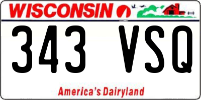 WI license plate 343VSQ