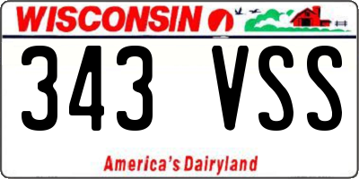 WI license plate 343VSS