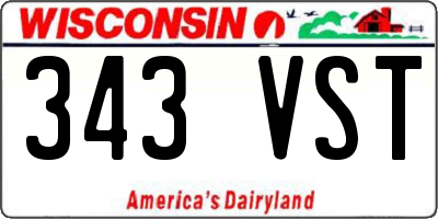WI license plate 343VST