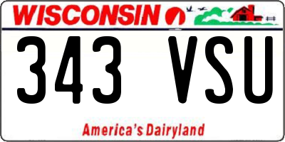 WI license plate 343VSU