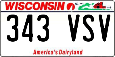 WI license plate 343VSV
