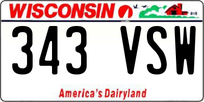 WI license plate 343VSW